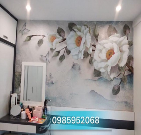 Giấy dán tường phòng ngủ lãng mạn